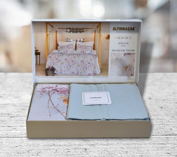 Постільна білизна з рушником Altinbasak Ranforse 200 х 220 см Ofelya Anew | Зображення 1