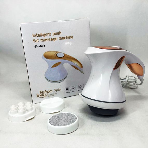 Масажер для тіла Relax and Spin Tone SH-658, вібро антицелюлітний масажер. Колір: жовтий | Зображення 9