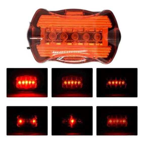 Велофонарь STOP на батарейках АА 198/LC107-5LED Черный