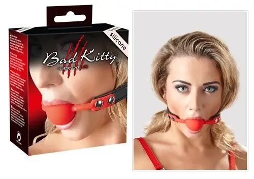 Красный силиконовый кляп sexstyle | Зображення 1