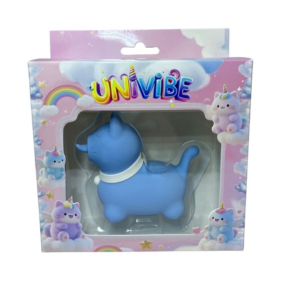 Стимулятор клітора з довгим обертовим язичком UNIVIBE Котик, 10 режимів, синій Sex Aura | Зображення 1