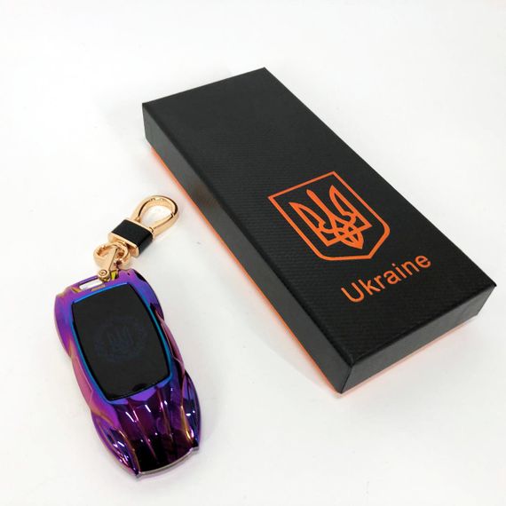 Электрическая зажигалка-брелок Украина с USB-зарядкой и подсветкой HL-468, с гравировкой. Цвет: хамелеон | Зображення 3