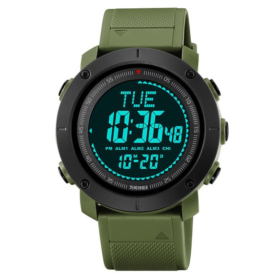 Чоловічий годинник Skmei 2095AG Army Green + Compass | Зображення 1