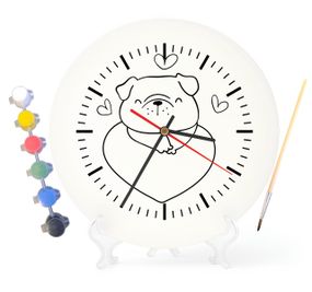 Детский набор для творчества часы раскраска Пёсик 30 см (Г0151)