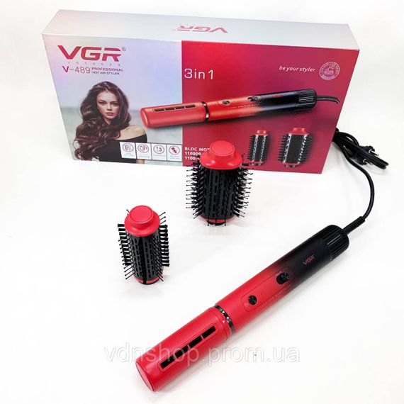 Фен для укладки любых волос, Фен-щетка для гладких волос Фен-брашинг Фен стайлер VZ-17 | Зображення 9