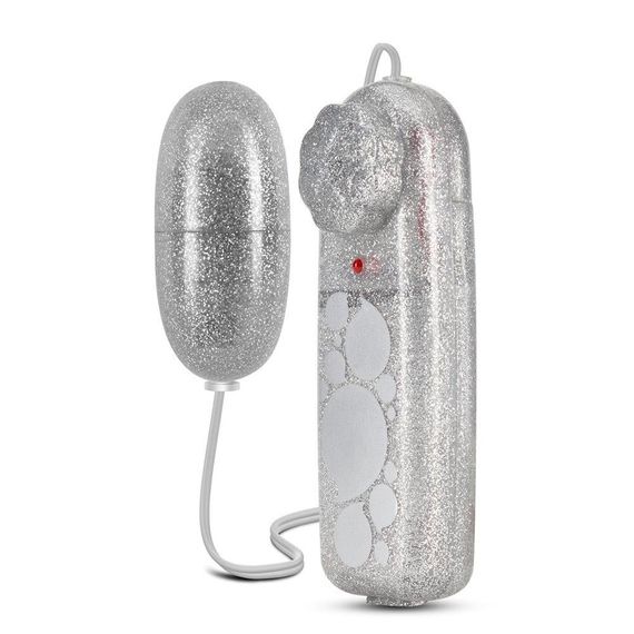 Виброяйцо с пультом управления B Yours с глиттером, серебристое Sex Aura | Зображення 1