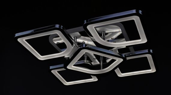 Люстра світлодіодна стельова LED світильник для квартири на стелю лед з пультом 26113 Хром 11х40х40 см. | Зображення 4