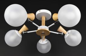 Люстра стельова на 5 лампочок 27293 Білий 28х53х53 см.