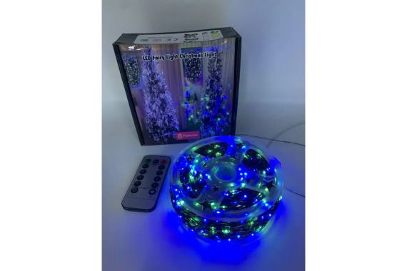 Гирлянда Роса 200 м МУЛЬТИК – зеленая нить, пульт, 8 режимов