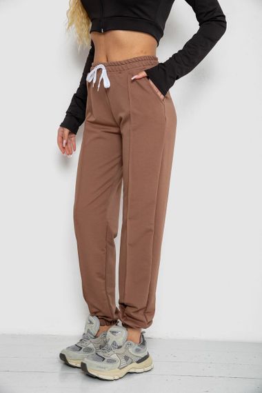 Спортивні штани жіночі, колір коричневий, 247R4670-1 | Зображення 2