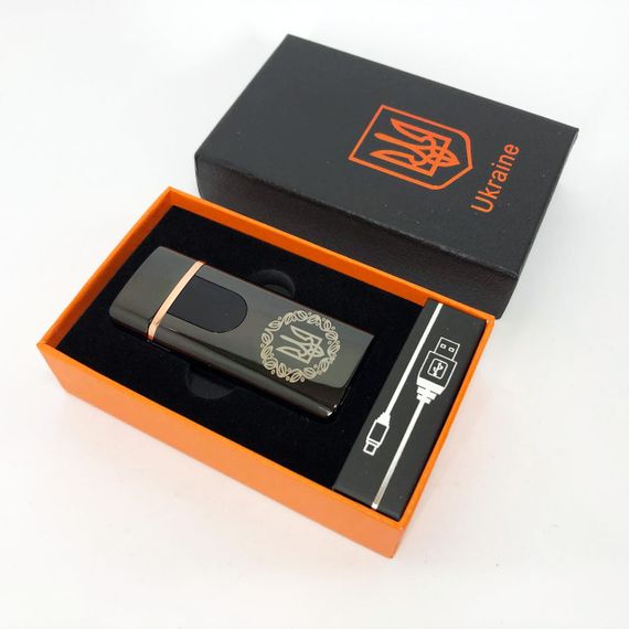 Електрична та газова запальничка Україна із USB-зарядкою HL-435, запальничка незвичайна. Колір: чорний | Зображення 1