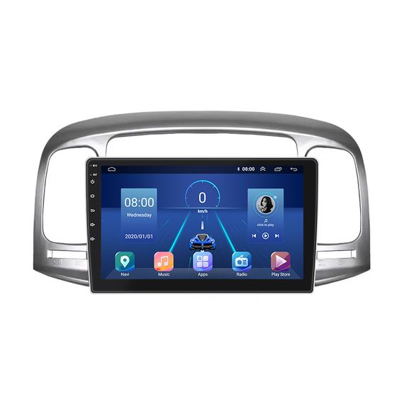 Штатна магнітола Lesko для Hyundai Verna II 2005-2010 екран 9" 6/128Gb 4G Wi-Fi GPS Top