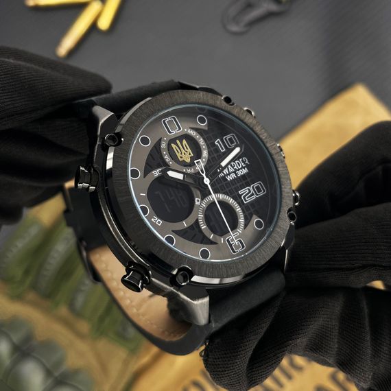 Чоловічий годинник Awarder 017 Тризуб золото All Black | Зображення 8