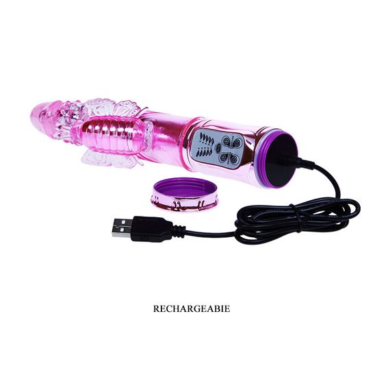 Вібратор - Throbbing Butterfly Rotating Vibrator Pink, 29 см Sex Aura | Зображення 2