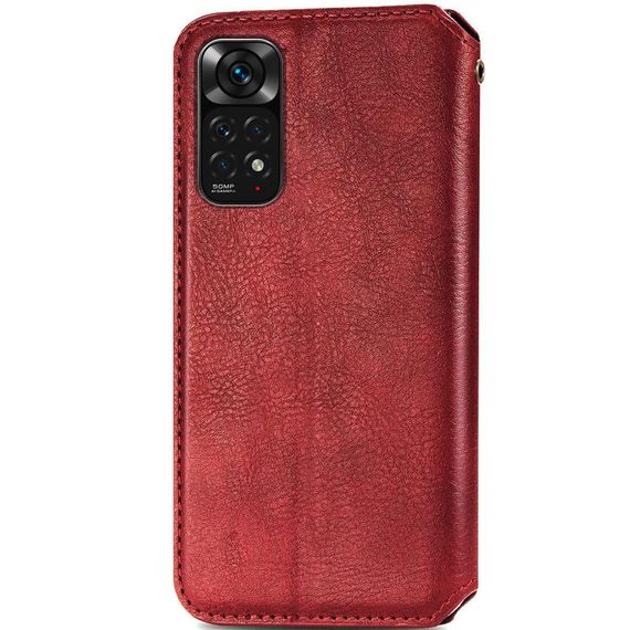 Шкіряний чохол-книжка GETMAN Cubic (PU) для Xiaomi Redmi Note 11 (Global) / Note 11S Штучна шкіра, Слот для візитки, Червоний | Зображення 1