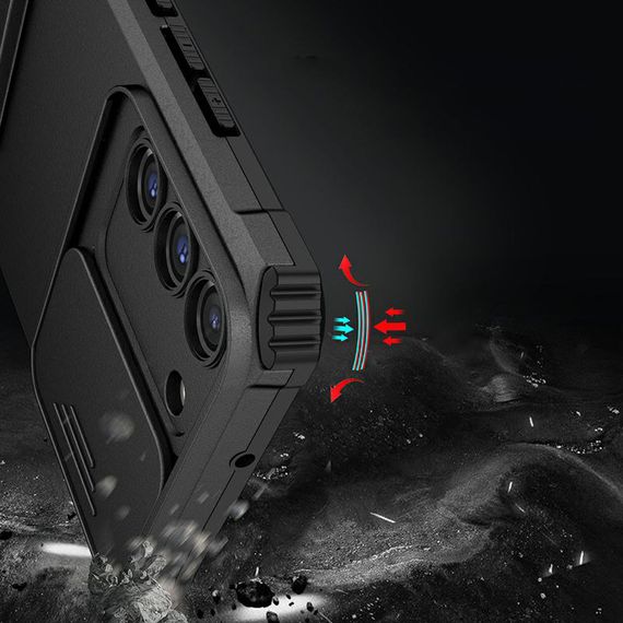 Чохол Kickstand із захистом камери для Samsung Galaxy S21 FE колір Чорний | Зображення 3