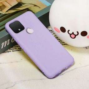 Силіконовий чохол для Google Pixel 4A світло-фіолетовий з мікрофіброю Soft touch