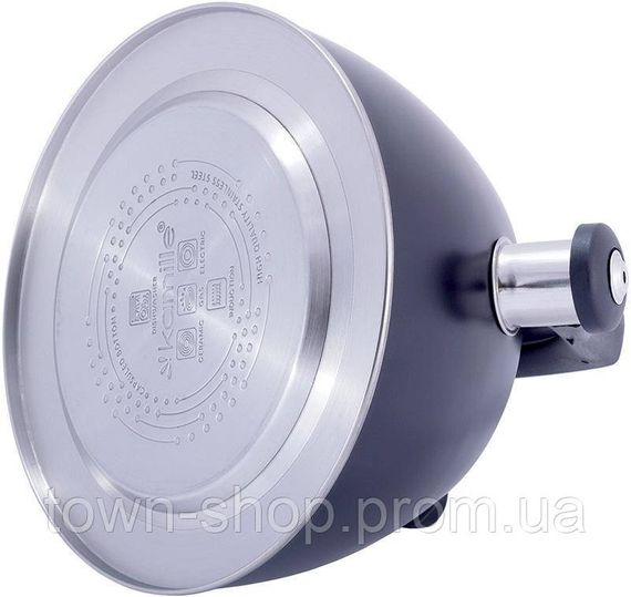 Чайник Kamille Whistling Kettle Thermo 3л из нержавеющей стали со свистком и термометром, черный KM-1077A | Зображення 4