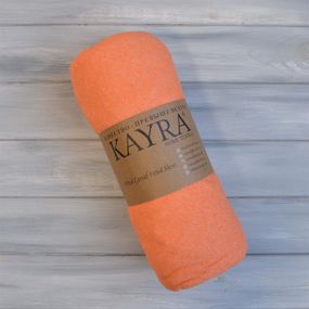 Простирадло 160х200+25 см махрове на резинці Оранжеве