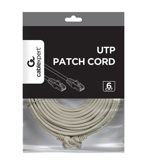 Патч корд Cablexpert PP6U-CU-7.5M, UTP, категорія. 6, литий,  50u" штекер із фіксатором, 7,5 м, сірий | Зображення 1