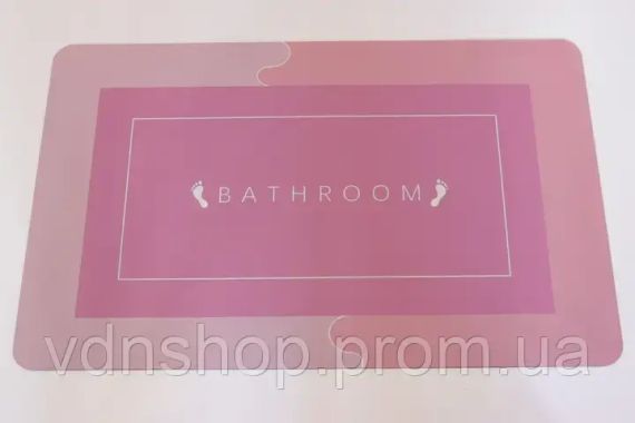 Коврик в ванну влаговпитывающий суперпоглощающий нескользящий Bath Mat Super Absorbent (40х60см) розовый | Зображення 1