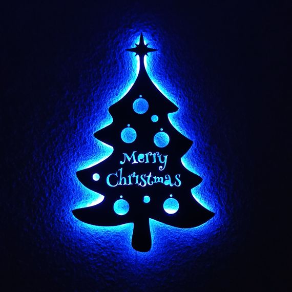 Панно декоративне картина на стіну Ялинка LED 16 кольорів телефон 375x570 acr-p000006 | Зображення 1