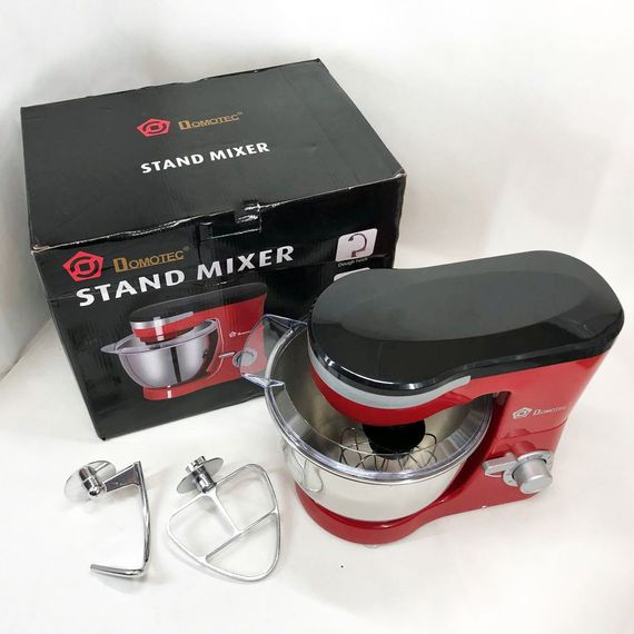 Миксер-тестомес планетарный Domotec MS-1368 на 6 скоростей 3 насадки чаша 4 BF-917 л 1500W | Зображення 4