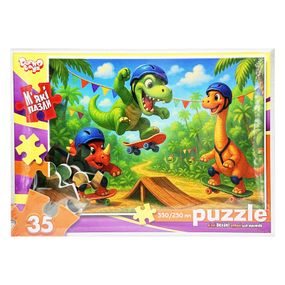 Дитячі м'які пазли "Динозаври на скейтах" S35-11-14, 35 елементів