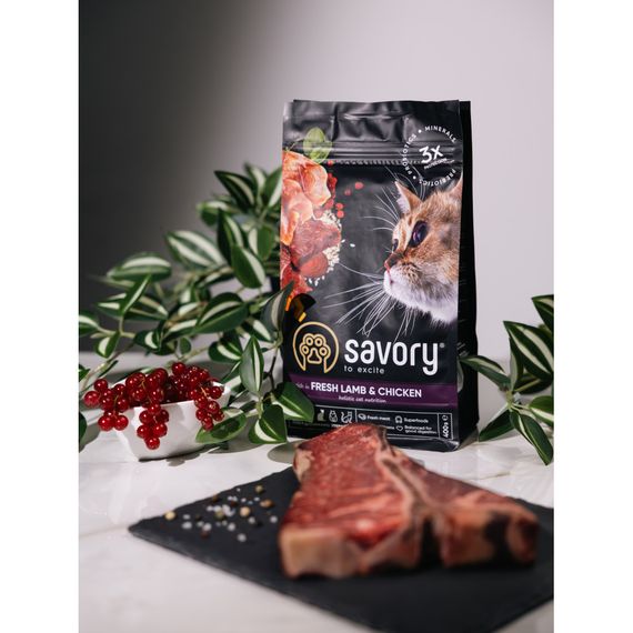 Корм сухий Savory Adult Cat Steril Fresh Lamb and Chicken для стерилізованих котів з ягнятиною та куркою 400 г | Зображення 7