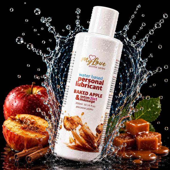 2в1 лубрикант та масажний гель - MyLove Aroma Series Intim&Massage Baked Apple, 300 мл Sex Aura | Зображення 1
