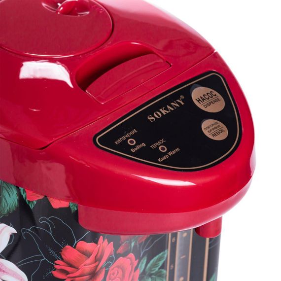 Термопот с функцией поддержки температуры 6.8 л чайник термос 1600 Вт Sokany SK-09053 | Зображення 8