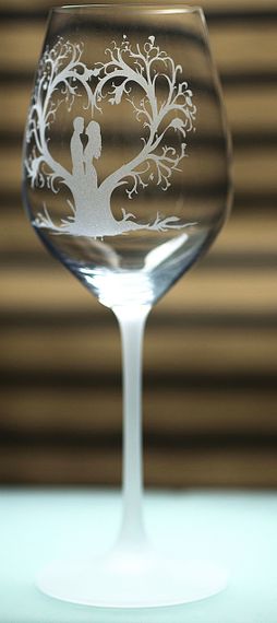 Винний келих з гравіюванням 480 мл Дерево кохання романтичний подарунок фужер для пари | Зображення 2