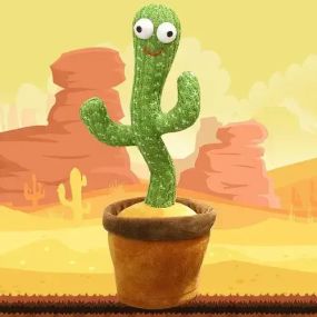 Танцующий кактус, свето - музыкальная игрушках, Dancing Cactus TikTok кактус в вазоне 34 см
