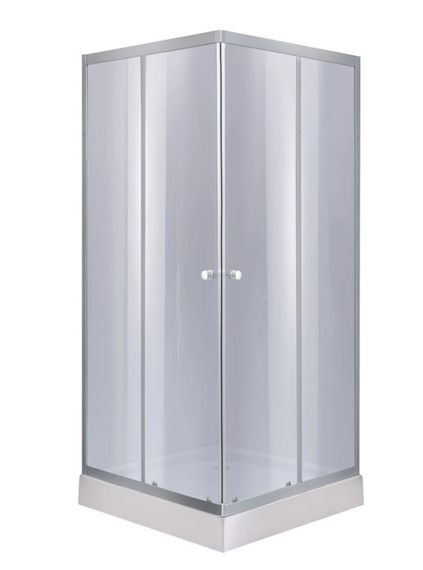 Набір Lidz Душова кабіна Wawel SC90x90.SAT.LOW.GR, квадратна, скло тоноване 4 мм + Душовий піддон Kapielka ST90x90x14