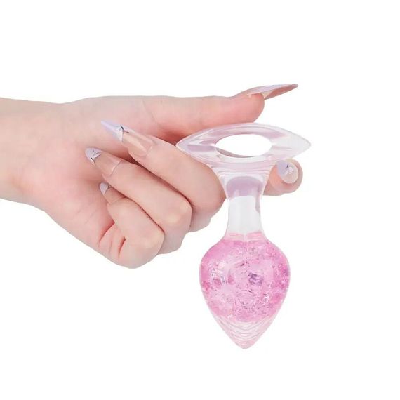 Анальна пробка Liebe Seele Heart-shaped Crystal Anal Plug - Pink Small Sex Aura | Зображення 2
