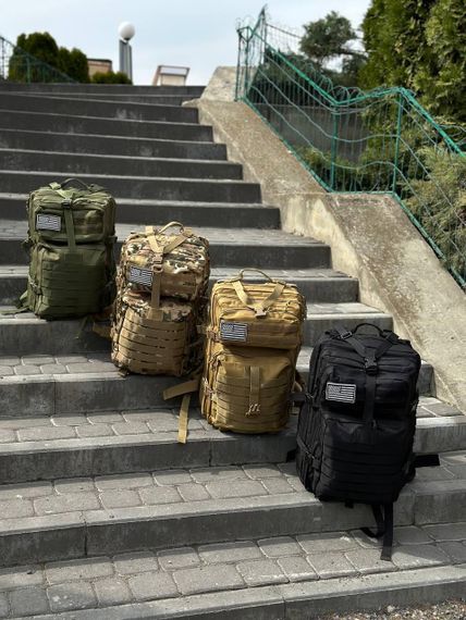 Тактичний рюкзак військовий олива з прапором Сша Olive Usa штурмовий армійський рюкзак 45Л | Зображення 6