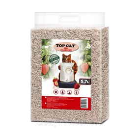 Наполнитель для кошачьего туалета Top Cat Tofu Strawberry соевый тофу с ароматом клубники 5.7 л 0248