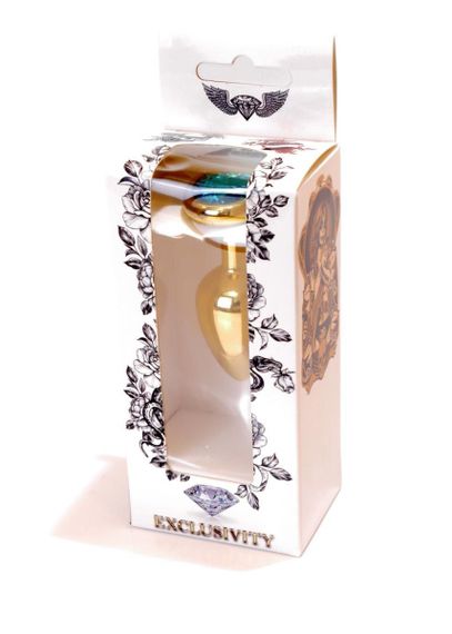Анальна пробка - Jewellery Gold Heart Plug Light Blue Sex Aura | Зображення 7