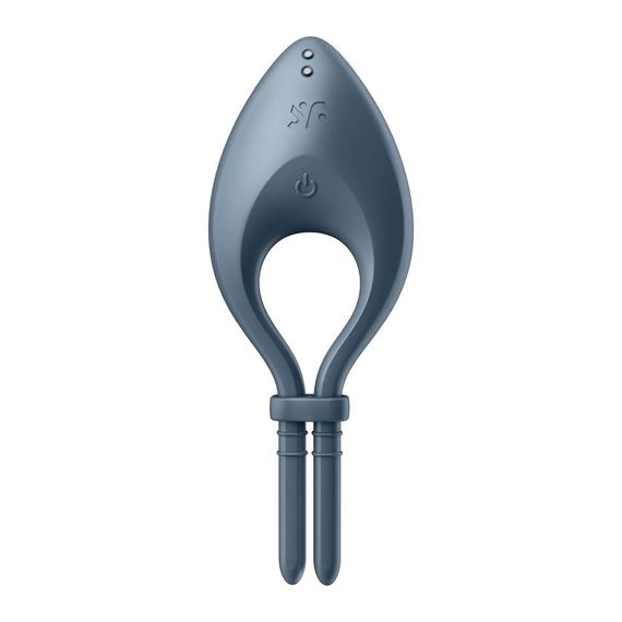 Эрекционное смарт кольцо с вибрацией Satisfyer Bullseye Connect App, серый sexstyle