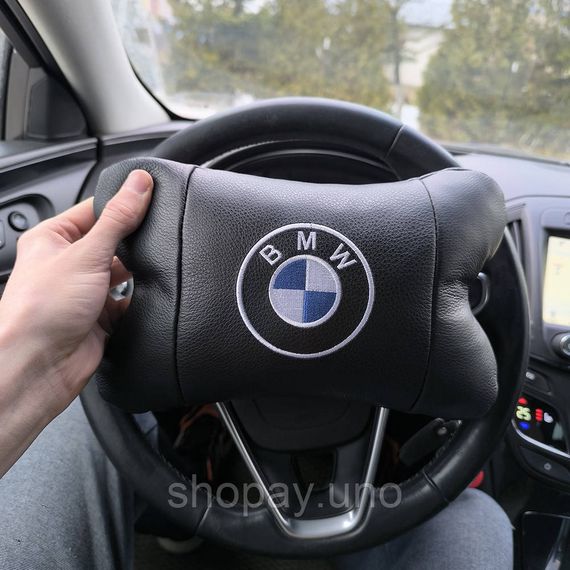 Автомобильная подушка для шеи с лого BMW, Подушка с логотипом бренда Дорожная под голову ZN-96 | Зображення 6