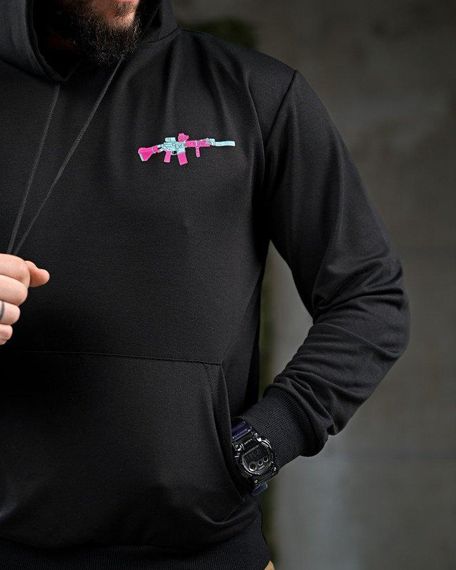 Мілітарі худі колір чорний ПП7876 | Зображення 3