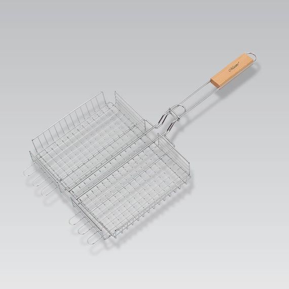 Решетка-гриль Maestro MR-1004, 25×30×5 см для мангала и барбекю с деревянной ручкой