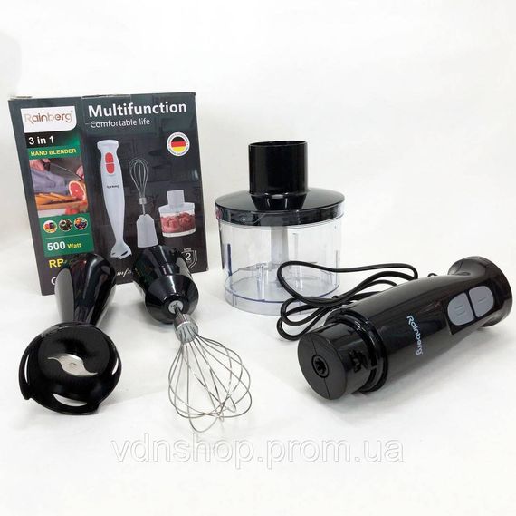 Кухонный блендер с разными насадками Rainberg RB-2243, Погружной блендер для сбивания TF-26 | Зображення 2