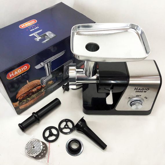 М'ясорубка електрична Magio MG-262, м'ясорубка для томатів, електром'ясорубка соковитискач HE-609 для томатів | Зображення 5