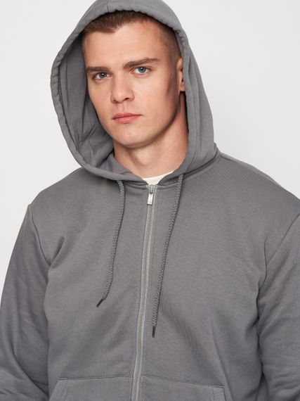 Толстовка чоловіча утеплена сірого кольору, 2XL | Зображення 1