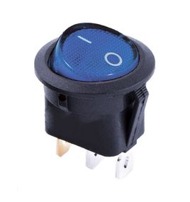 Переключатель KCD1-8-101N BL/B 220V 1 клавиша синий круглая с подсветкой Ny95500739