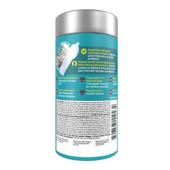 Презервативи ONE Pleasure Plus, 12 шт, з ребристою ділянкою на кінці, подарункове паковання-тубус | Зображення 2