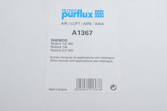 Фільтр повітряний Daewoo Nubira 1.6 16V 2.0 16V 97- A1367 | Зображення 2