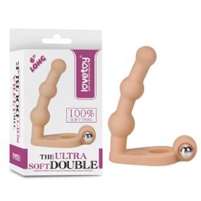 Анальна насадка з вібрацією The Ultra Soft Double, тілесна