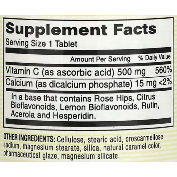 Витамин C Mason Natural Vitamin C With Rose Hips And Bioflavonoids 500 mg 90 Tabs | Зображення 1